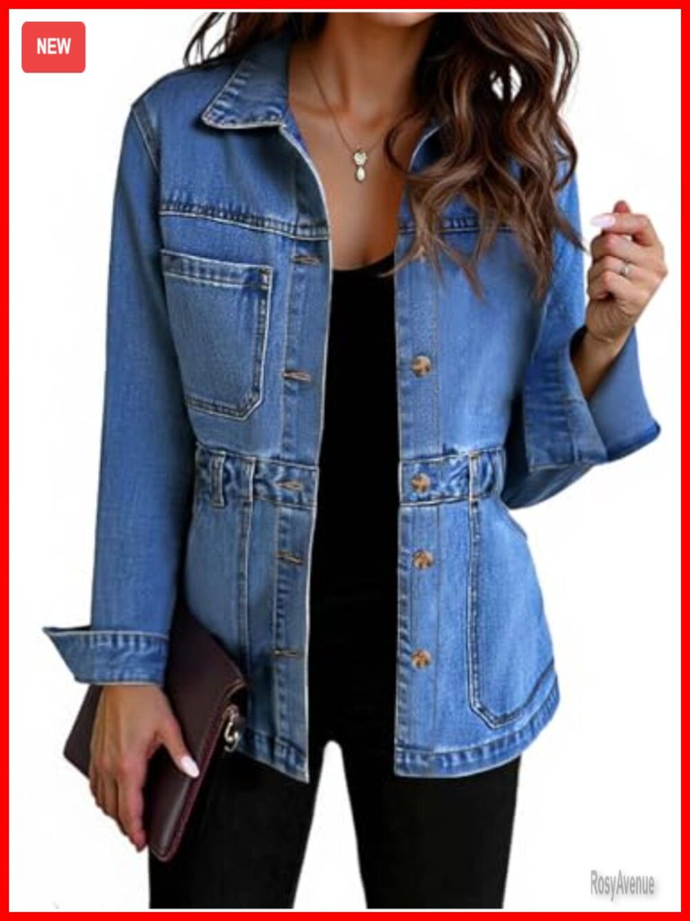 Oversized Distressed Denim Jacket Long Jean Shacket Women